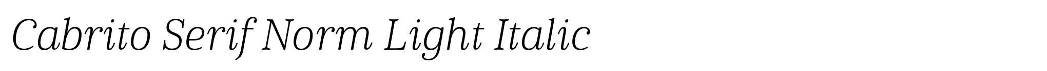 Cabrito Serif Norm Light Italic image